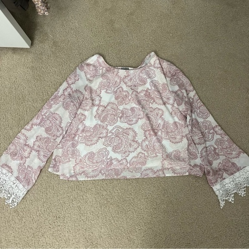 Charlotte Russe Boho Dusy Pink Blouse
